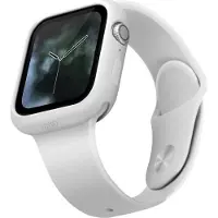 Uniq etui Lino Apple Watch Series 4/5/6/SE 44mm. biały/dove white, Montre connectée : accessoires, Blanc