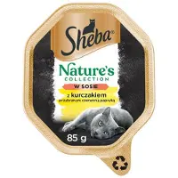 Sheba Nature's Collection tray 22x85 g nourriture complète humide pour chats adultes morceaux avec poulet en sauce