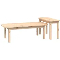 vidaXL Ensemble de 2 tables basses en pin massif