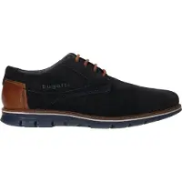 Bugatti Chaussure à lacets bleu nuit / cognac