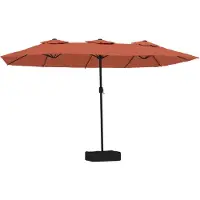 The Living Store double parasol avec LED Terracota 449x245 cm