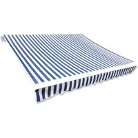 vidaXL Toile de store bleu & blanc 6x3 m (sans cadre)