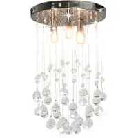 vidaXL Plafonnier avec perles en cristal argenté Boule 3x G9 Ampoules