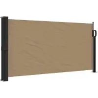 vidaXL Marquise latérale extensible Taupe 100x500 cm