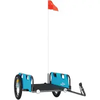 vidaXL Remorque pour vélo Bleu Tissu Oxford et fer