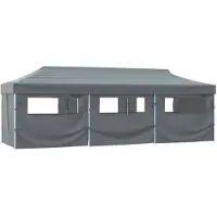 vidaXL Tente de réception pliante Pop-Up avec 8 parois latérales 870x291x315 cm Anthracite