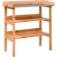 vidaXL Table à plantes avec étagères Marron 78x38x82,5 cm Sapin massif