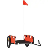 vidaXL Remorque pour vélo Orange Tissu Oxford et fer