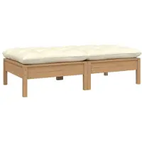 vidaXL Canapé de jardin 2 places avec coussin crème pin massif