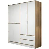 Skye Decor , Elina - 7926, armoire, doré, panneaux de particules 100 % mélaminés, 185 x 52 x 208 cm