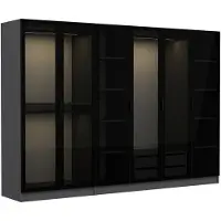 Skye Decor , Kale - 6092, armoire, anthracite, 100 % PANNEAUX DE PARTICULES MÉLAMINÉS, 270 x 52 x 210 cm