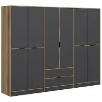 Skye Decor , Elina - 7200, armoire, doré, 100 % PANNEAUX DE PARTICULES MÉLAMINÉS, 277 x 52 x 208 cm