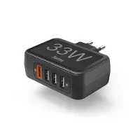 Hama Chargeur rapide 4 Ports USB, Qualcomm 3.0, 33 W, Noir