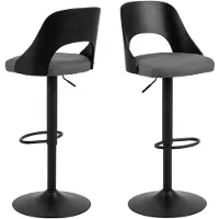 Ebuy24 Lucy tabouret de bar tissu gris.