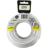 EDM Bobine Câble Plat Blanc 3x1mm 5m (audio)