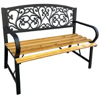 Akord Banc De Jardin Nerina Noir/Bois Naturel 118X51X87