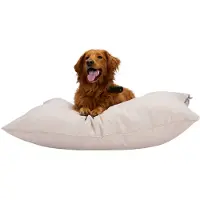 Maxxpro Lit pour chien Coussin pour chien 70 x 100 cm Lit pour chien Couverture pour grand chien avec fermeture éclair Polyester et microfibre Beige