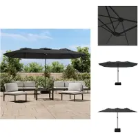 vidaXL Parasol double avec lampes LED Anthracite 449x265 cm