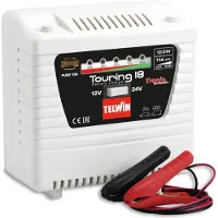 Telwin Elements TOURING 18 Chargeur de batterie de voiture pour batteries 12V/24V, courant de charge jusqu'à 13 A, capacité jusqu'à 180 Ah