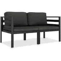 vidaXL Ensemble de canapé de jardin 2 pièces avec coussins Aluminium Anthracite