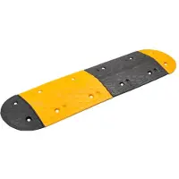 vidaXL Ralentisseur Jaune et noir 129x32,5x4 cm Caoutchouc