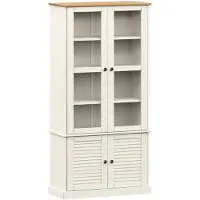 vidaXL Vitrine en verre VIGO blanc 85x35x170 cm bois massif de pin