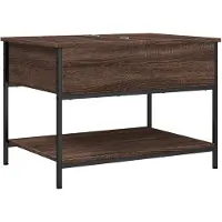 vidaXL Table basse marron imitation chêne 70x50x50 cm bois composite métal