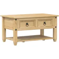 vidaXL Table basse avec tiroirs Corona 85x50x45 cm pin massif