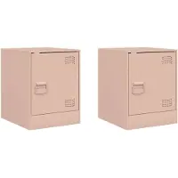 vidaXL Tables de chevet 2 pcs rose 34,5x39x44 cm acier