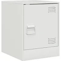 vidaXL Table de chevet blanc 34,5x39x44 cm acier