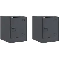 vidaXL Tables de chevet 2 pcs anthracite 34,5x39x44 cm acier