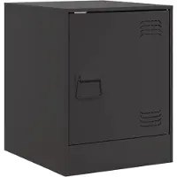 vidaXL Table de chevet noir 34,5x39x44 cm acier