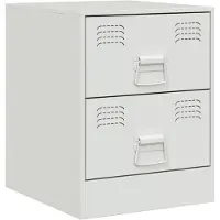 vidaXL Table de chevet blanc 34,5x39x44 cm acier
