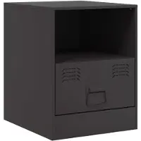 vidaXL Table de chevet noir 34,5x39x44 cm acier