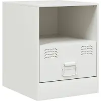 vidaXL Table de chevet blanc 34,5x39x44 cm acier