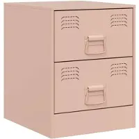 vidaXL Table de chevet rose 34,5x39x44 cm acier