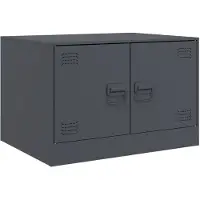 vidaXL Table basse anthracite 67x50x44 cm acier