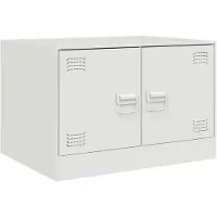 vidaXL Table basse blanche 67x50x44 cm acier