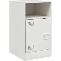 vidaXL Table de chevet blanc 34,5x39x62 cm acier
