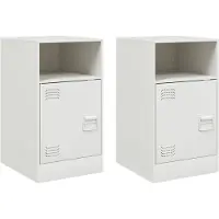 vidaXL Tables de chevet 2 pcs blanc 34,5x39x62 cm acier