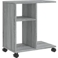 vidaXL Table d'appoint avec roues sonoma gris bois d'ingénierie