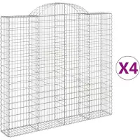 vidaXL Gabions avec arc surélevé 4 pcs. 200x30x180/200cm Fer galvanisé