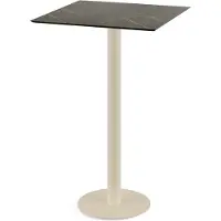 Essentials Table de bar Urban avec structure couleur sable et plateau HPL effet marbre Midnight, 70 x 70 cm, 1 pièce