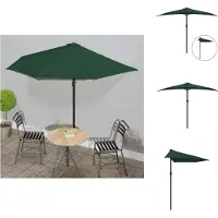 vidaXL Parasol de balcon avec mât en aluminium, vert, 300 x 155 cm, demi-rond - Parasols et protections solaires