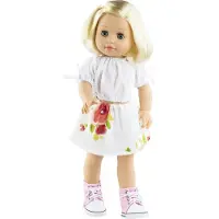 Paola Reina Poupée de mode Agatha 42 cm - Poupée avec des yeux de sommeil et une tenue fleurie