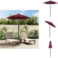 vidaXL Parasol rouge bourgogne 200 x 224 cm Aluminium - Parasols & Ecrans solaires