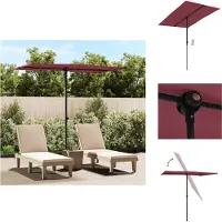 The Living Store Parasol avec mât en aluminium 2x1,5 m rouge bordeaux