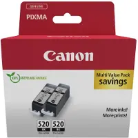 Canon 2932B019 PGI-520 BK Twin-Pack cartouches d'impression noires, set de 2 pièces