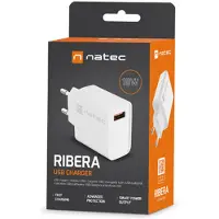 Natec Chargeur USB RIBERA USB-A 18W BLANC