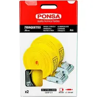 Ponsa Sangle à Boucle 35mm X 4m Sangle De Fixation Robuste Avec Boucle à Came -